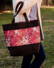 Rose Floral Waxed Canvas Tote