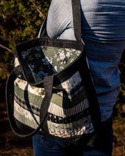 Black Denim Patchwork Tote