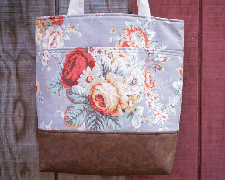 Shabby Chic Faux Leather Tote