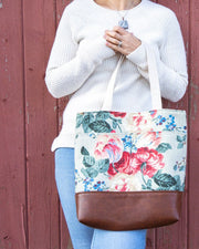 Shabby Chic Faux Leather Tote