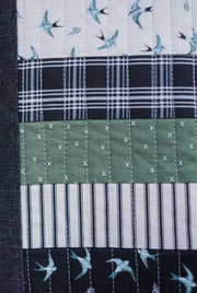 Black Denim Patchwork Tote