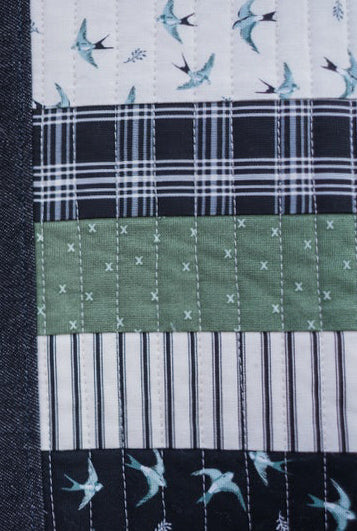 Black Denim Patchwork Tote